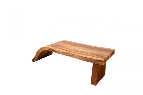 live edge curved bench acacia wood