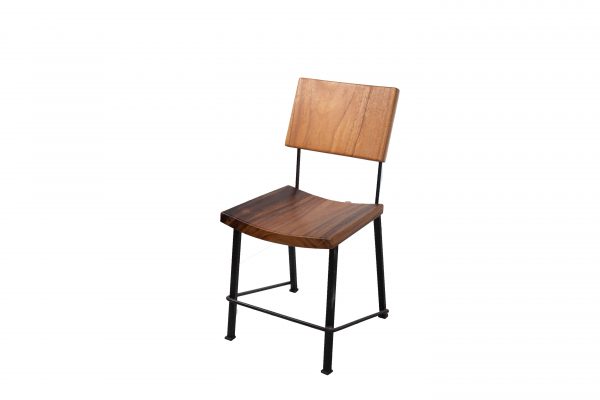 acacia wood dining chair with steel legs