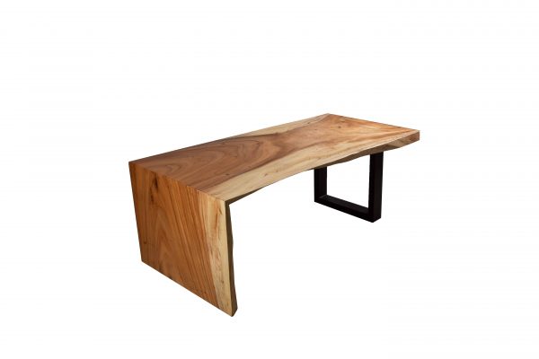 live edge acacia sled coffee table