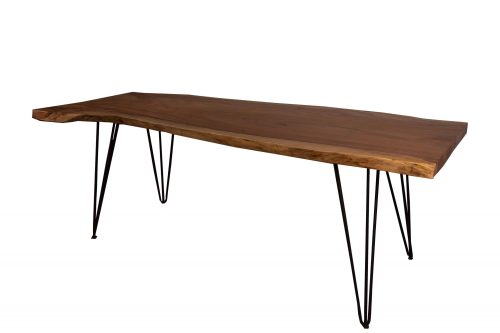 Restaurant Table Natural Edge Acacia Wood with iron legs