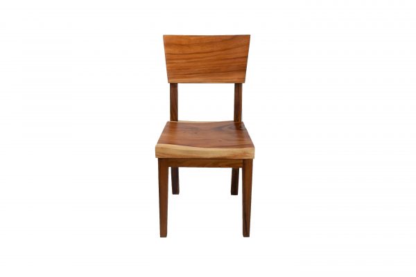 Acacia Wood Dining Chair - Curved Wood Grain Back