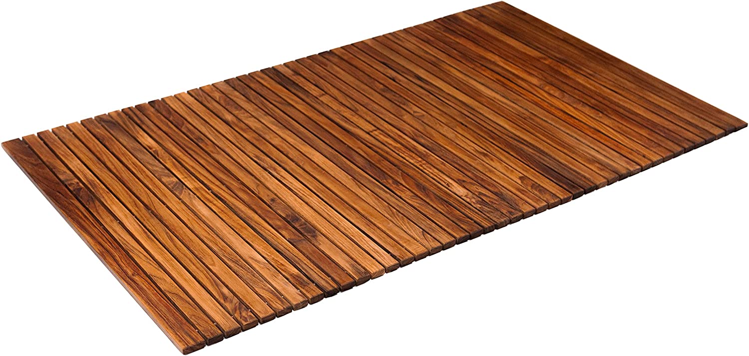 nordic style teak bath mat